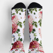 Romantische Elegante Vintage Roze Engelse Rozen Sokken (Top)
