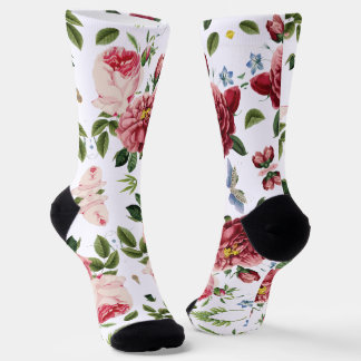 Romantische Elegante Vintage Roze Engelse Rozen Sokken