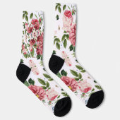 Romantische Elegante Vintage Roze Engelse Rozen Sokken (Rechts)