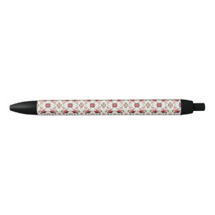 Romantische Elegante Vintage Roze Engelse Rozen Zwarte Inkt Pen
