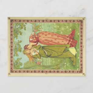Romantische Elegante Vintage Valentijn, Victoriaan Briefkaart