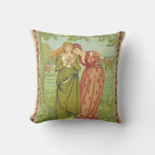 Romantische Elegante Vintage Valentijn, Victoriaan Kussen