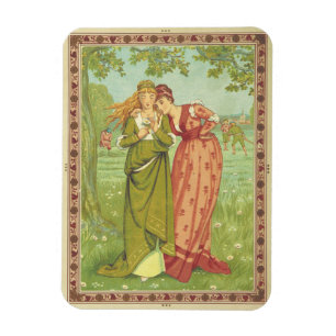 Romantische Elegante Vintage Valentijn, Victoriaan Magneet