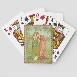 Romantische Elegante Vintage Valentijn, Victoriaan Pokerkaarten