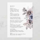Romantische Elegante Waterverf Bloemige Bruiloft Menu (Voorkant)