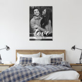 Romantische elegante zwart-wit verloving foto canvas afdruk (Insitu (Slaapkamer))
