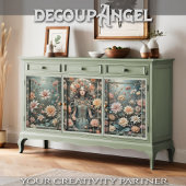 Romantische elegantie in perzik en aqua - Decoupag Inpakpapier Vel