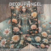 Romantische elegantie in perzik en aqua - Decoupag Inpakpapier Vel