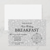 Romantische elegantie na het bruiloftsontbijt RSVP kaartje (Voorkant / Achterkant)