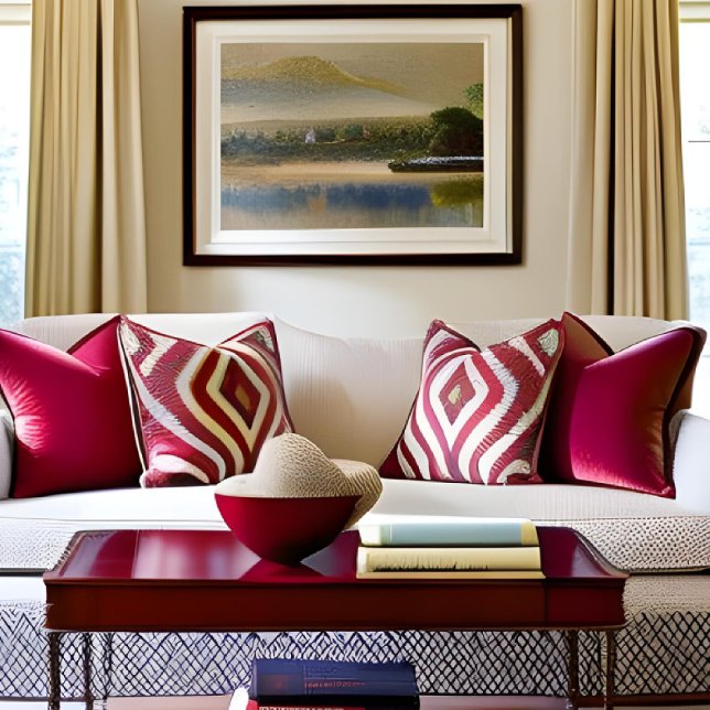 Romantische elegantie: omarm de rooskleurige rode  kussen (Creator heeft geüpload)