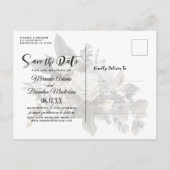 Romantische Emerald Green Gold Floral Save the Dat Aankondigingskaart (Achterkant)