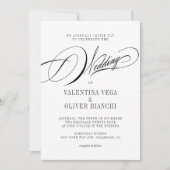 Romantische en Elegante Kalligrafie Bruiloft Kaart (Voorkant)