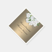Romantische en elegante Rozen op gouden bruiloft Servet (Hoek)