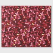 Romantische en feestelijke rode roze harten Confet Cadeaupapier (Vlak)