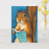 Romantische en Flirty Eekhoorn Kaart (Gele Bloem)