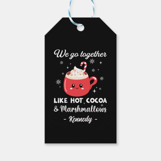 Romantische en grappige kerst cadeaulabel (Voorkant)