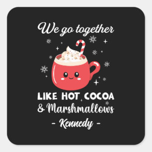 Romantische en grappige kerst vierkante sticker