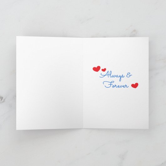 Romantische en lieve anime-koppel jubileum kaart (Binnen)