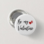Romantische en minimale "Wees mijn Valentijn" Ronde Button 3,2 Cm (Voorkant /achterkant)