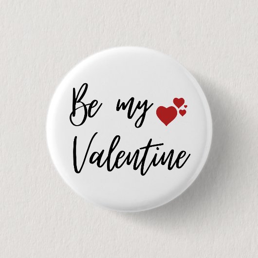 Romantische en minimale "Wees mijn Valentijn" Ronde Button 3,2 Cm (Voorkant)