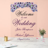 Romantische en poëtische pastel Lila Waterverf Acryl Bord (Huwelijk)