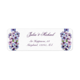 Romantische en poëtische pastel Lila Waterverf Etiket