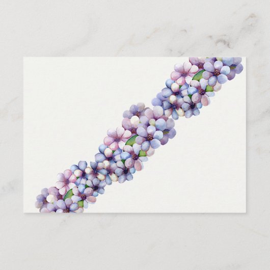 Romantische en poëtische pastel Lila Waterverf Informatiekaartje (Achterkant)