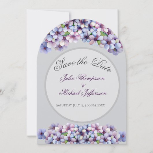 Romantische en poëtische pastel Lila Waterverf Kaart (Voorkant)