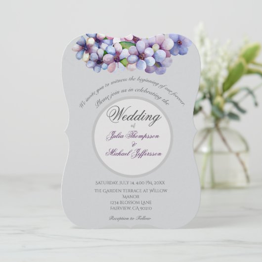 Romantische en poëtische pastel Lila Waterverf Kaart (Staand voorkant)