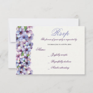 Romantische en poëtische pastel Lila Waterverf RSV RSVP Kaartje