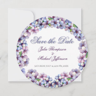 Romantische en poëtische pastel Lila Waterverf Save The Date