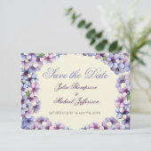 Romantische en poëtische pastel Lila Waterverf Save The Date (Staand voorkant)