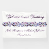 Romantische en poëtische pastel Lila Waterverf Spandoek (Horizontaal)