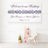 Romantische en poëtische pastel Lila Waterverf Spandoek (Insitu)