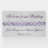 Romantische en poëtische pastel Lila Waterverf Spandoek (Horizontaal)