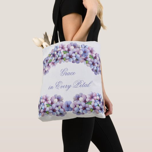 Romantische en poëtische pastel Lila Waterverf Tote Bag (Dichtbij)