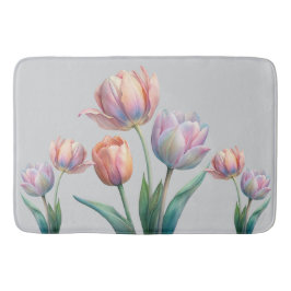Romantische en poëtische pasteltulpen Waterverf Badmat