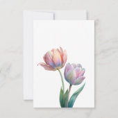 Romantische en poëtische pasteltulpen Waterverf Bedankkaart (Achterkant)