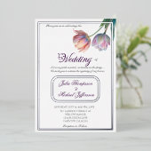 Romantische en poëtische pasteltulpen Waterverf Folie Uitnodiging (Staand Voorkant)