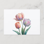 Romantische en poëtische pasteltulpen Waterverf Informatiekaartje (Achterkant)