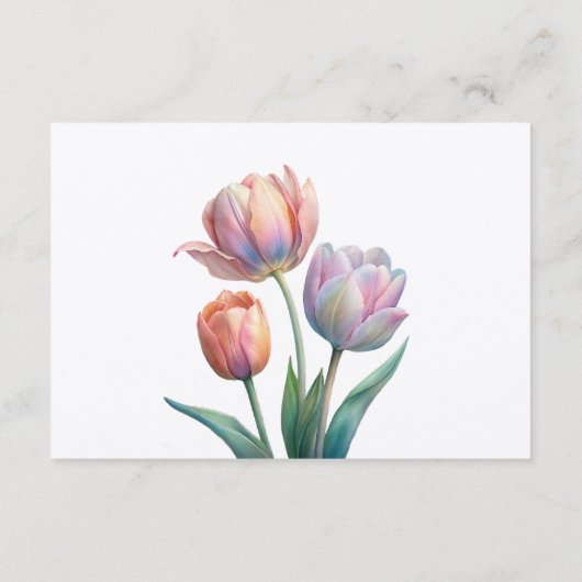 Romantische en poëtische pasteltulpen Waterverf Informatiekaartje (Achterkant)