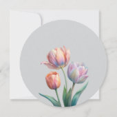 Romantische en poëtische pasteltulpen Waterverf Kaart (Achterkant)