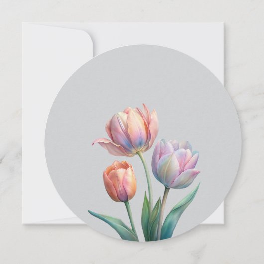 Romantische en poëtische pasteltulpen Waterverf Kaart