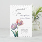 Romantische en poëtische pasteltulpen Waterverf Kaart (Staand voorkant)