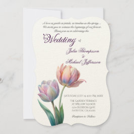 Romantische en poëtische pasteltulpen Waterverf Kaart