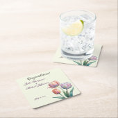 Romantische en poëtische pasteltulpen Waterverf Kartonnen Onderzetters (Insitu)