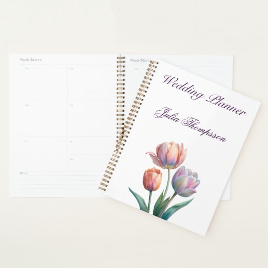 Romantische en poëtische pasteltulpen Waterverf Planner (Display)