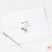 Romantische en poëtische pasteltulpen Waterverf Ronde Sticker (Envelop)