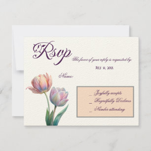 Romantische en poëtische pasteltulpen Waterverf RSVP Kaartje