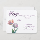 Romantische en poëtische pasteltulpen Waterverf RSVP Kaartje (Voorkant)